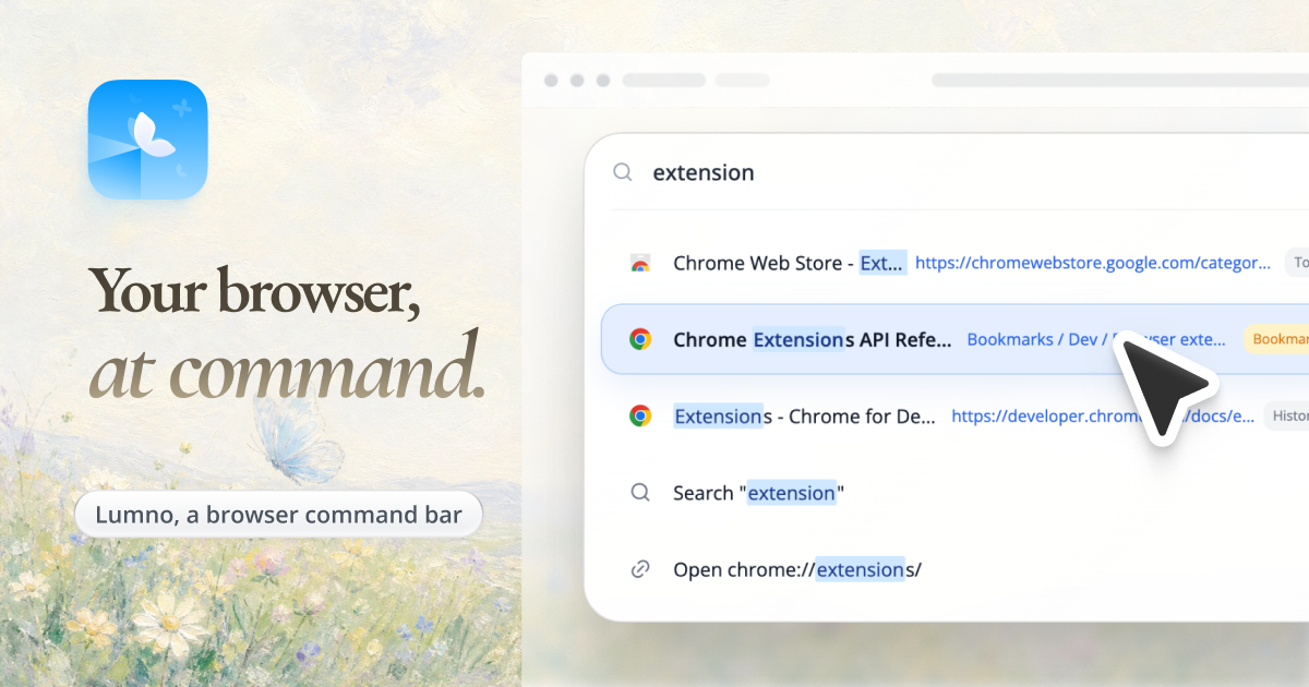 Lumno | Focus Search, Browser Command Bar & Minimal New Tab